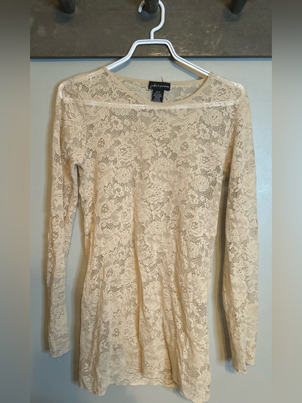 Lace Long-Sleeve Top - Cream - Picture 3 of 12